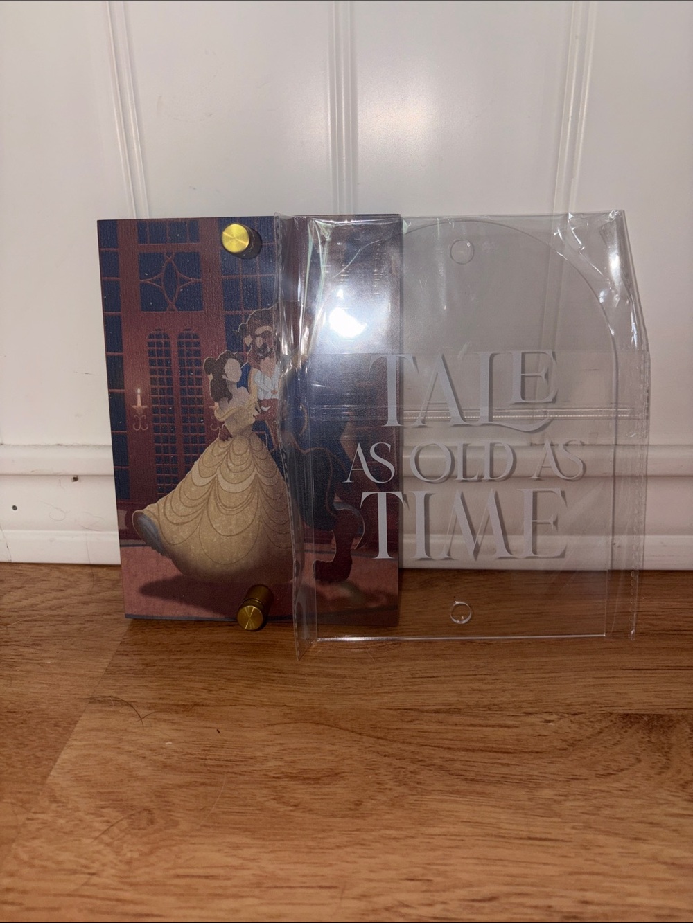 Clear 'Tale As Old As Time' Photo Frame with Gold Accents